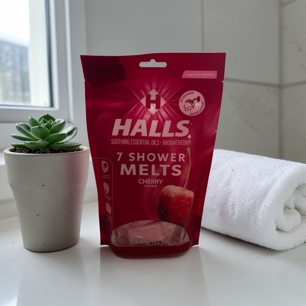 HALLS Brand Shower Melts (7) - Cherry Scent. New
